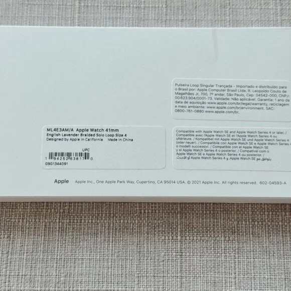 Official Apple Watch Band Braided Solo Loop, 38 40 41mm, Size 4, Green & Purple - Picture 9 of 9